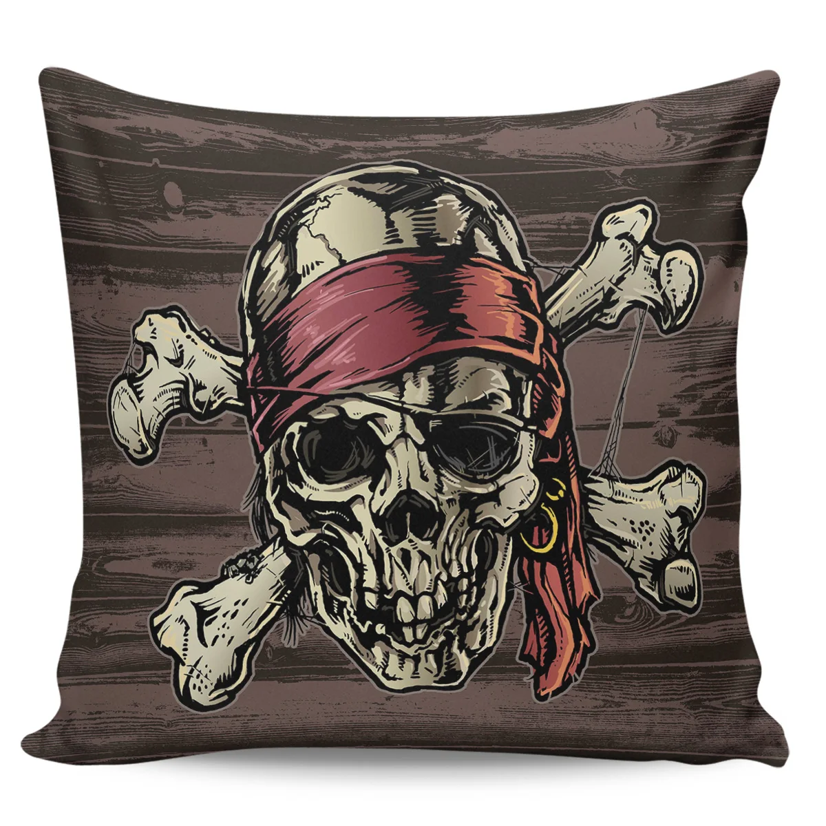 Декоративный домашний чехол для подушки с изображением пиратского черепа