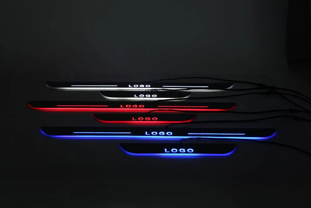 

Led Moving Door Scuff Nerf Bars & Running Boards Door Sill Light Overlays Linings for Skoda Fabia Octavia Superb Rapid