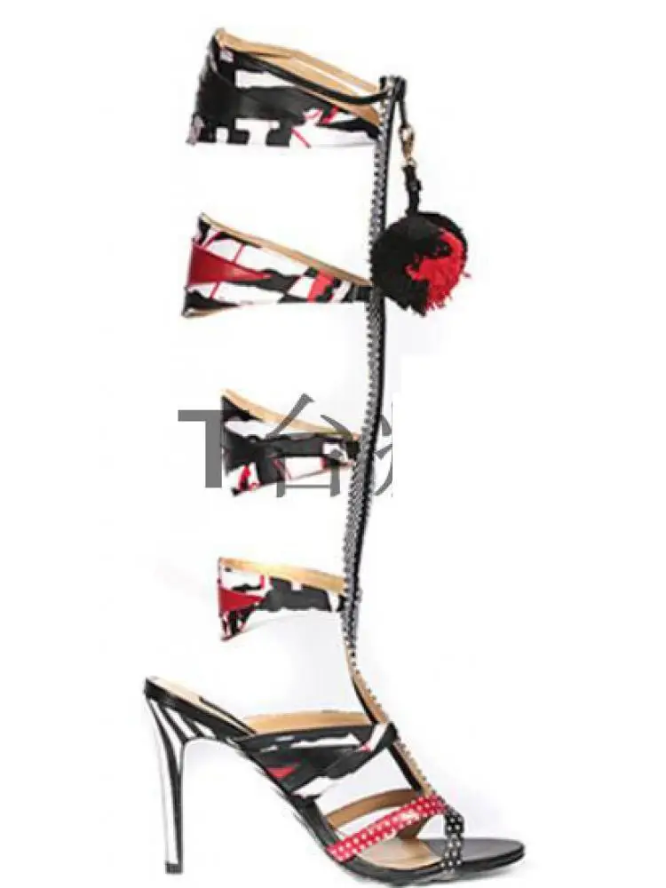 

Colorful Candy Shoes Woman Color Matching Gladiator Sandals Super High Heels Summer Boots Show Stage Shoes Fashion Shoe Pumps