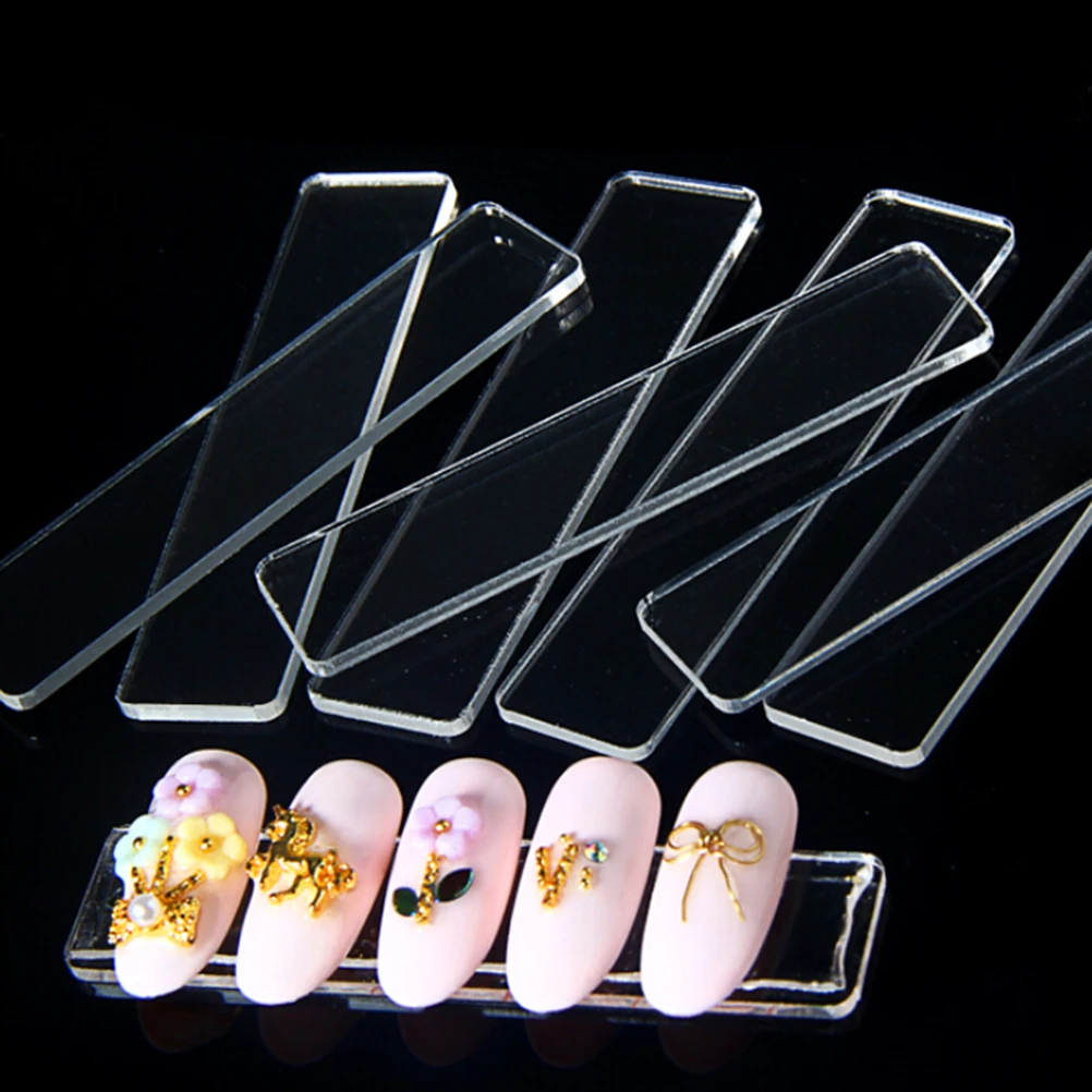 

10pcs Acrylic Nail Polish Holder Stand Case Rack Nail Showing Shelf Clear Lipstick Removable Nails Display Organizer Storage box