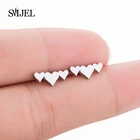 SMJEL серьги в форме сердца, 2019 Нержавеющаясталь три-сердца серьги для Для женщин сестра подруга подарок