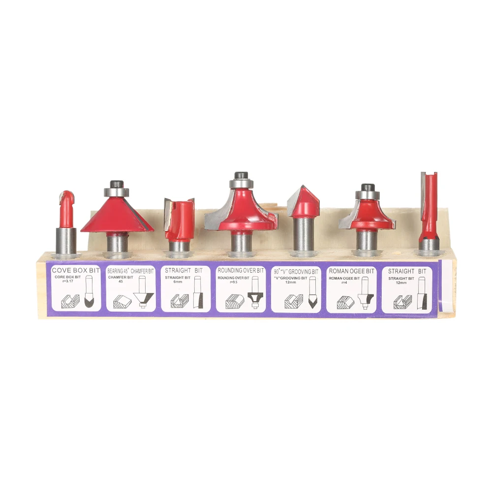 12/15PCS Wood Milling Cutter Shank router bits Set cnc cutter milling cutters for wood Woodworking Floor Engraving Cutting tool |