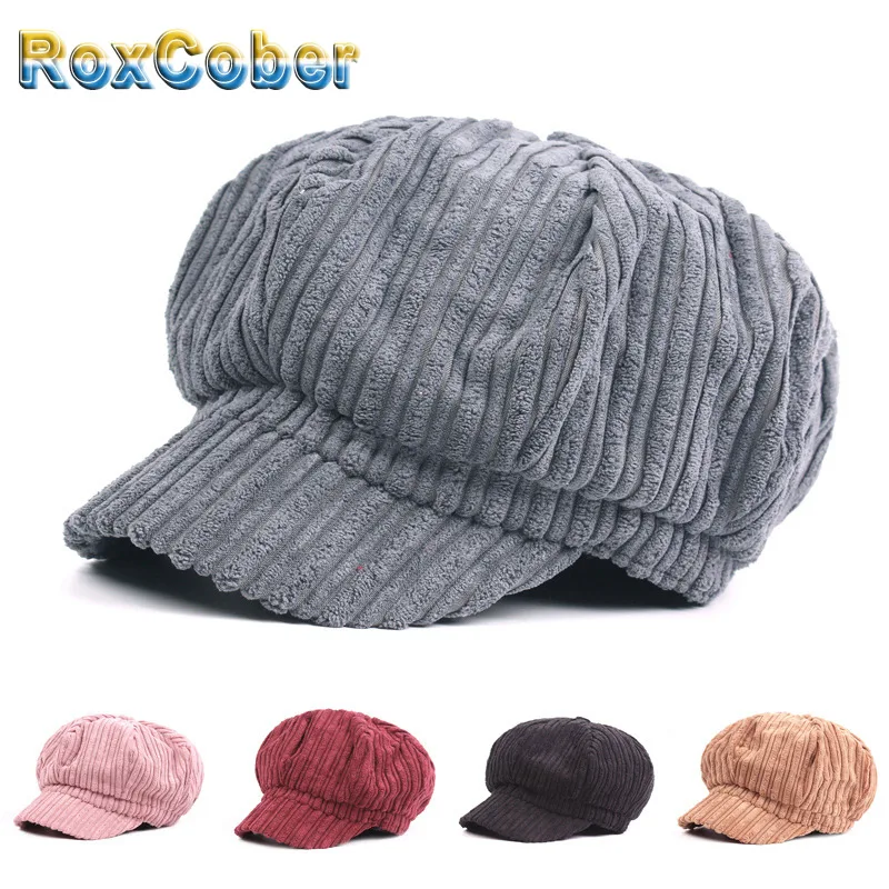 

RoxCober Vintage Winter Octagonal Hat Mens Womens Warm Painter Hat Autumn Winter Berets College Newsboy Caps