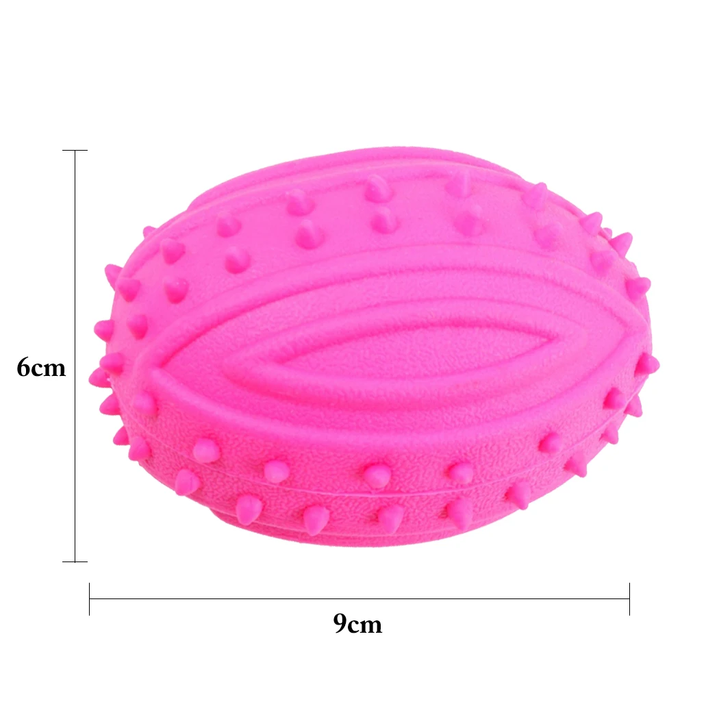 

1pc Pet Bite Toy Rugby Resistant To Biting Teeth Interactive Creative Teeth Cleaning Pet Chew Toy Dog Chew Ball Dog Supplies
