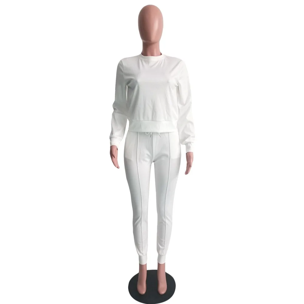 

Sportswear 2 Piece Set Women Tracksuit Autumn Long Sleeve Sweatshirt Drawstring Sweatpants Harem Pants Casual Joggers Outfits