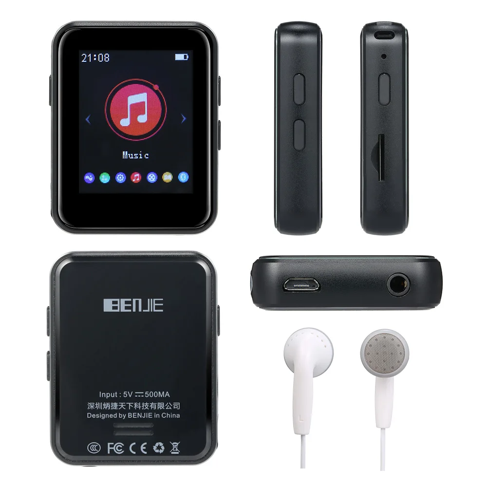 Mp3 плеер BENJIE X1 Bluetooth5.0 портативный Полноэкранный сенсорный дисплей 16 ГБ