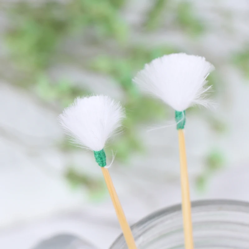 

2Pcs/set Goose Feather Earpick Adult Bamboo Handle Ear Dig Tools Spoon Cleaner Stick Ear Care Tool