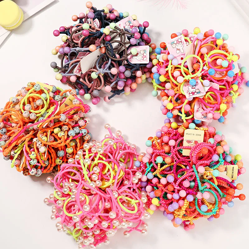 10/20 шт./компл. новые милые эластичные резинки для волос с цветными шариками и