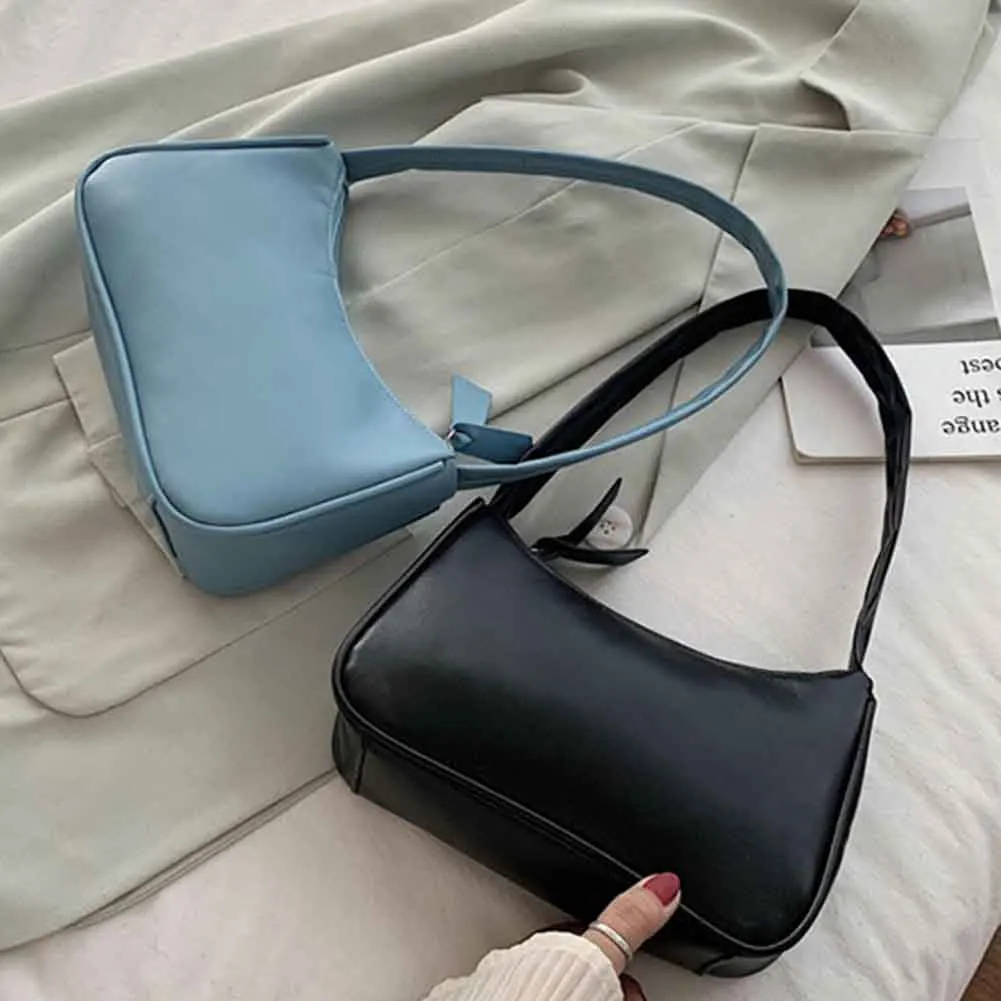 

Handle Bag Women Retro Handbag PU Leather Shoulder Totes Underarm Vintage Top Handle Bag Female Small Subaxillary Bags Clutch