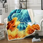 Бархатное плюшевое покрывало с принтом ледяного огня дракона, покрывало для девочек, шерпа, одеяло