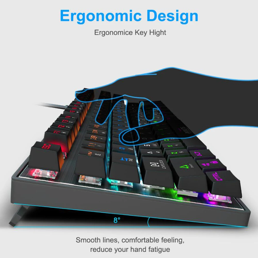 Механическая игровая клавиатура 87/104 клавиш с защитой от приманок