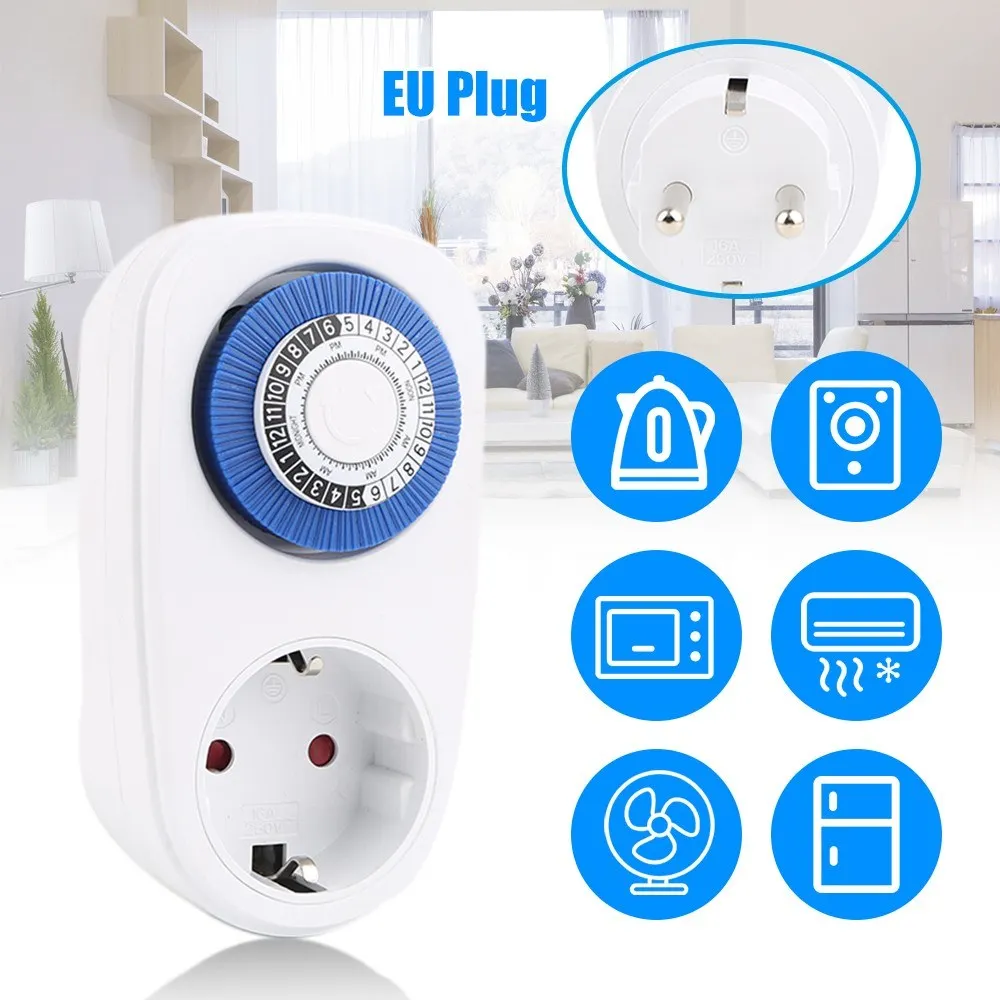 24 часа Plug in переключатель таймера Механическая синхронная розетка регулятор