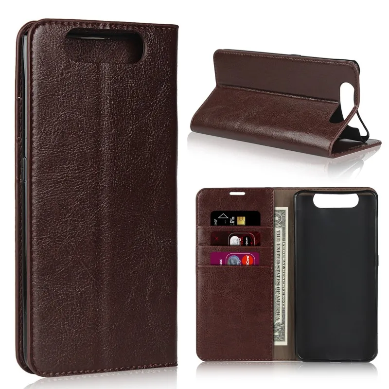 

Высококачественный Роскошный кожаный чехол для телефона, чехол из натуральной кожи для Samsung Galaxy A80 A90, бумажник, оболочка, мягкие силиконовые...