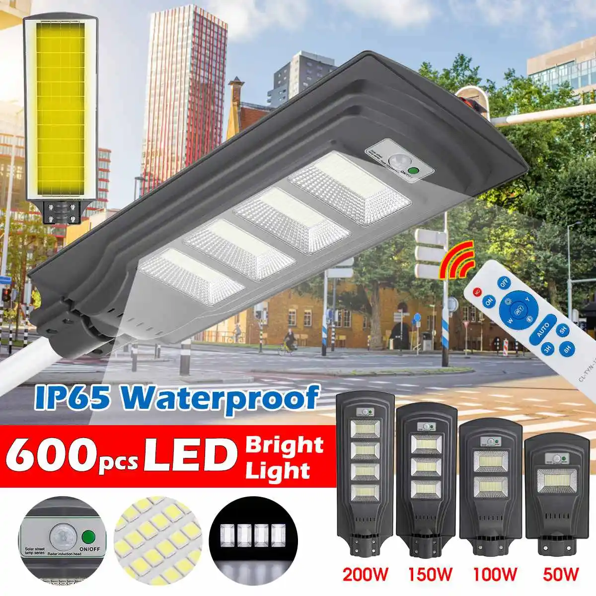 

Solar Wall Light Infrared Motion Sensor Led Street Light 50W 100W 150W 200W Waterproof Outdoor Lighting Garden Lamp LED Light