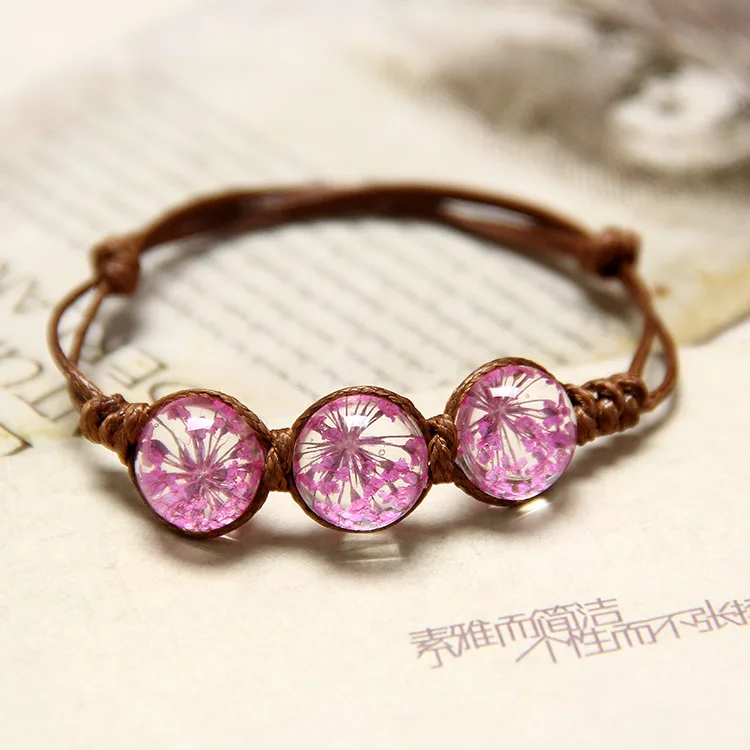 Натуральный белый кристалл камень браслет многоцветный вечный цветок ручной