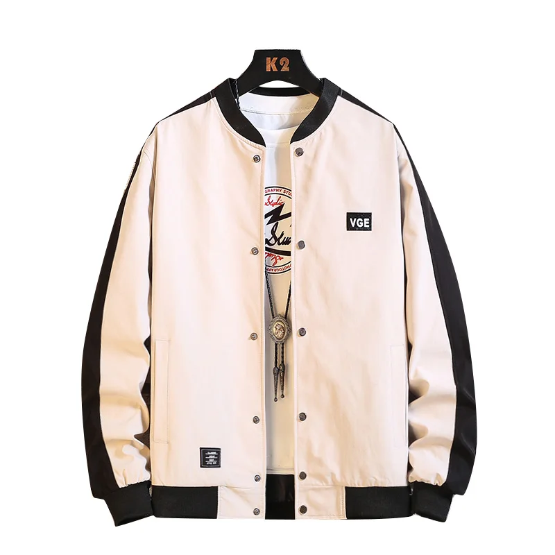 Мужская куртка-бомбер повседневная приталенная бейсбольная куртка уличная