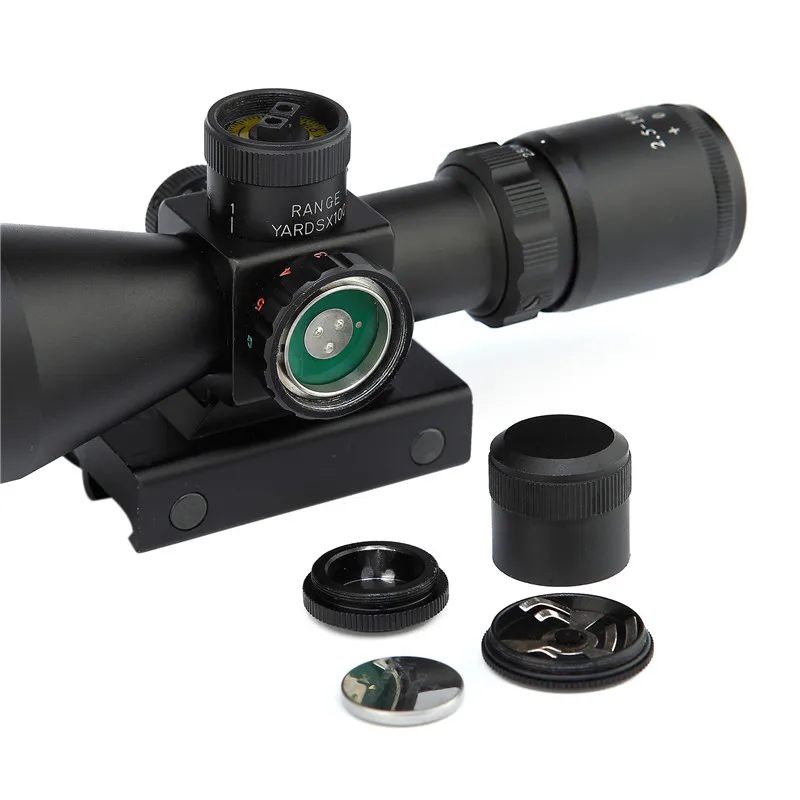2,5-10x40 короткий прицел с двойной подсветкой для охоты Crosshair винтовочный оптический прицел