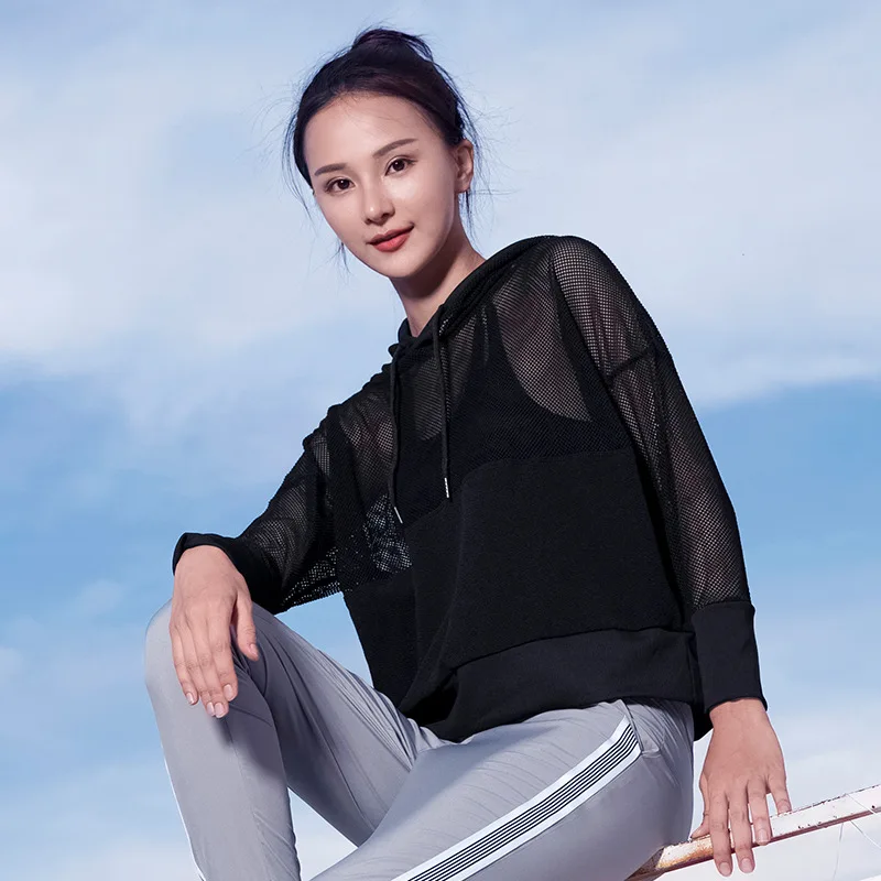 Женская футболка для йоги с длинным рукавом быстросохнущая дышащая Спортивная