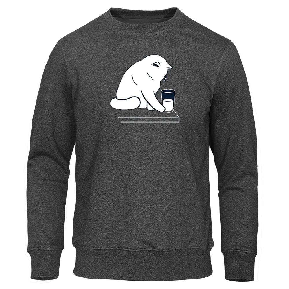 

Забавный кот играть толстовки с изображением воды толстовки для мужчин мультфильм кошки печать Толстовка Человек Осень Crewneck Толстовка чер...