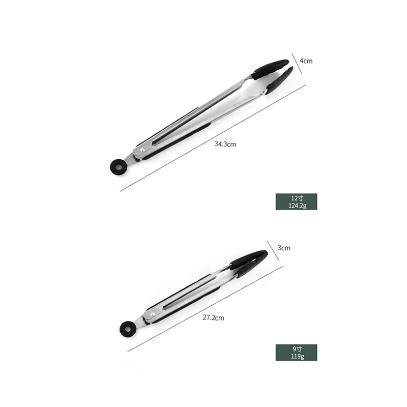 Нержавеющая сталь силиконовые барбекю клип кухонные щипцы для салата