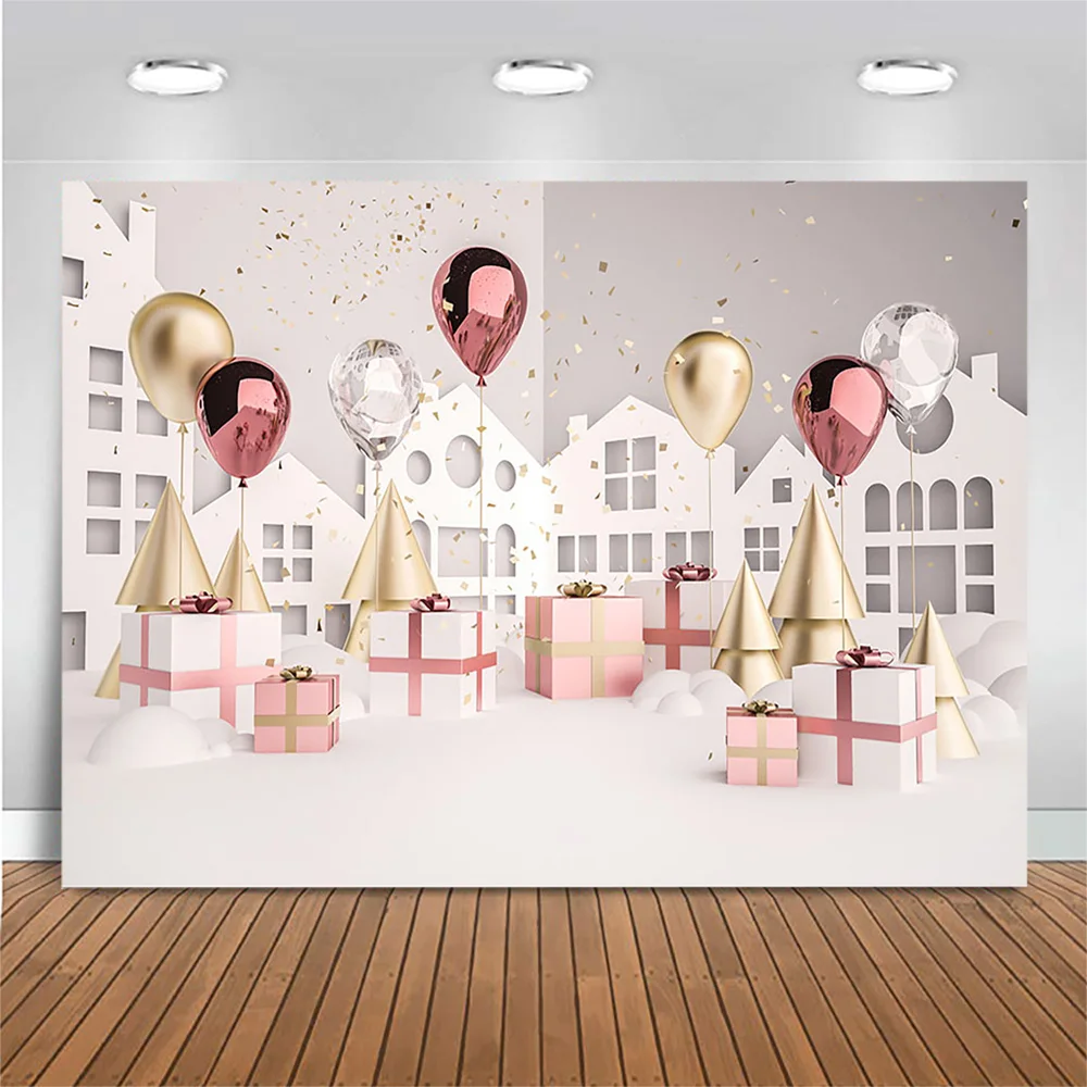 

Mocsicka Woman Birthday Backdrop Rose Gold Balloon Gift Wedding Anniversary Background Decoration Props Photo Studio Photocall