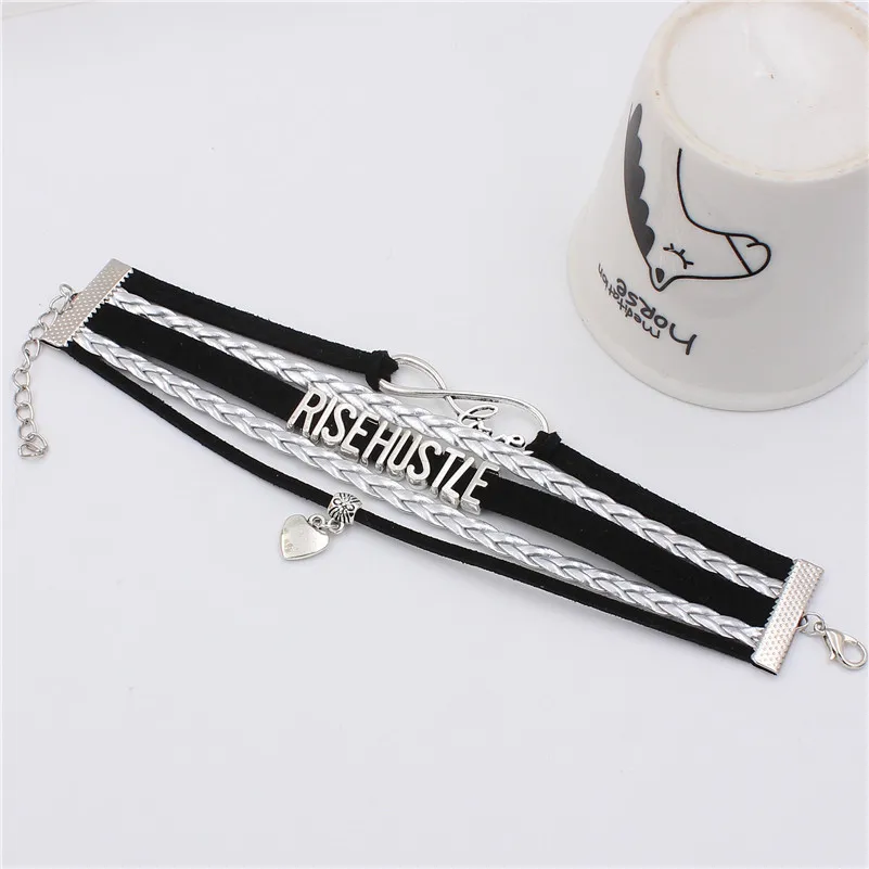 7 цветов s Новые модные антикварные серебряные браслеты с алфавитом кожаные