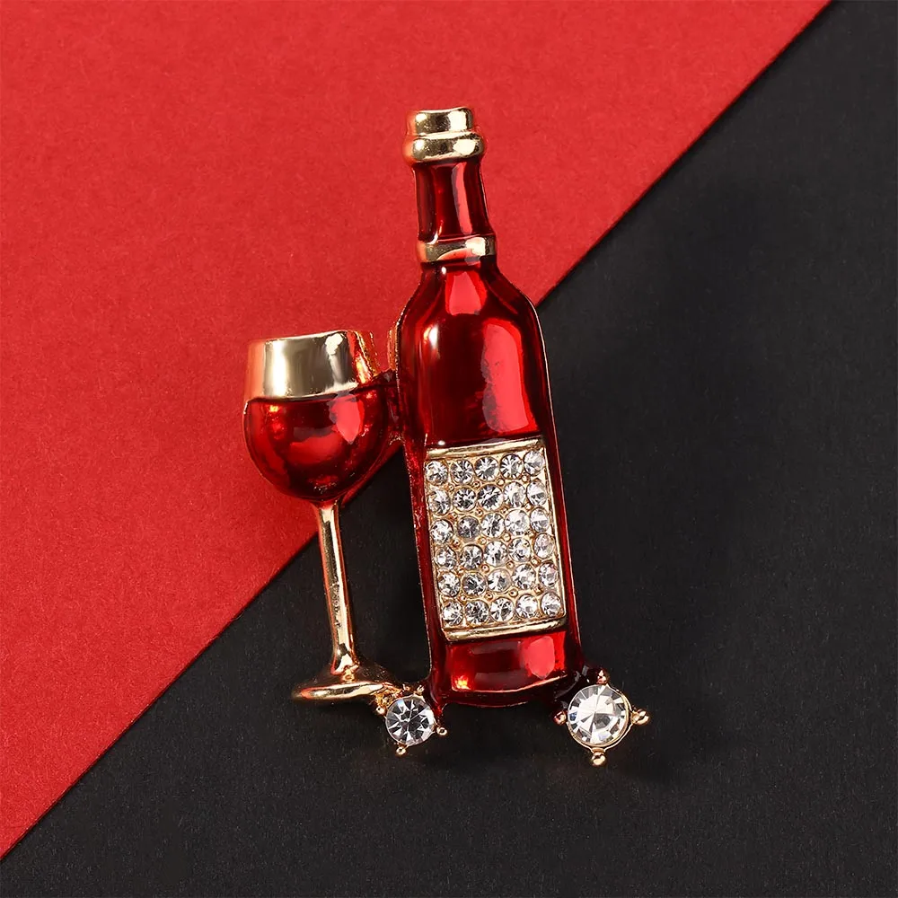 Эмалированные Броши для женщин и мужчин в виде бутылки Красного вина|Броши| |
