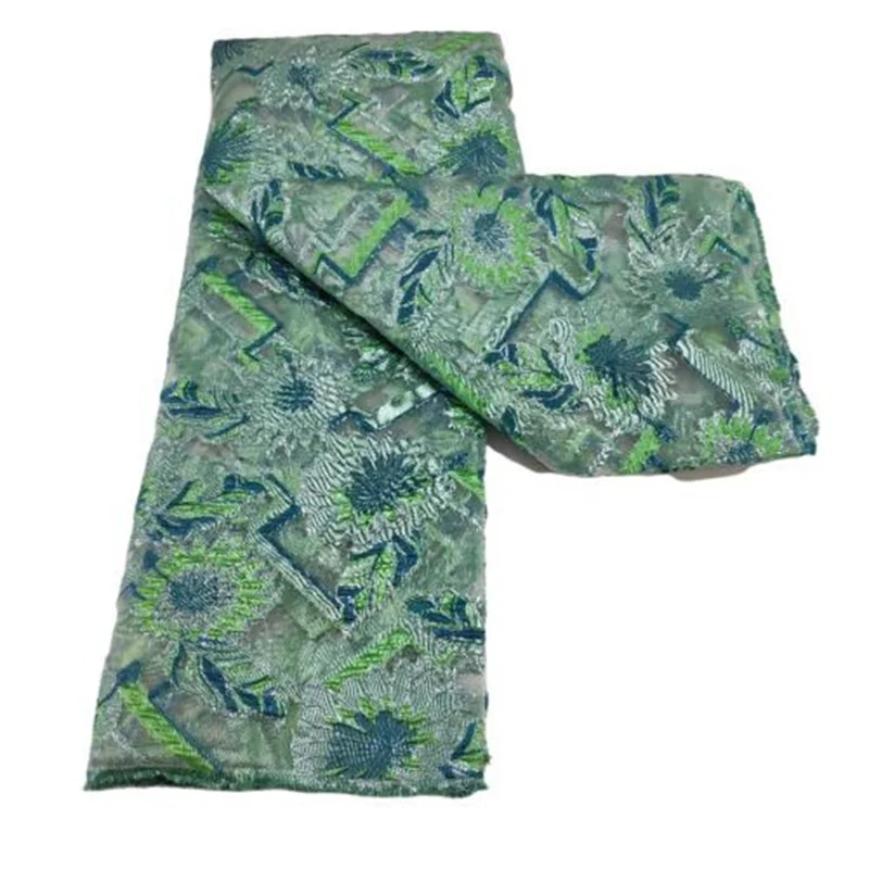 

White Newest French Lace Fabric Heavy Embroidery African Mesh Lace Fabric New Design Organza Laces For Wedding Party Sew