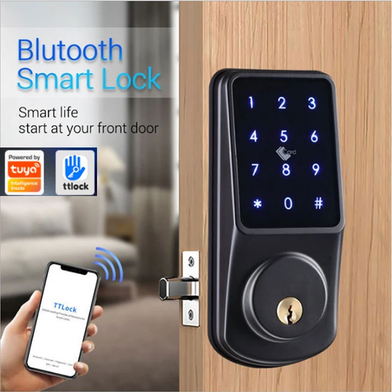 

WAFU tuya Smart Electronic Door Lock TTLock App Password IC Card Mechanical Key Unlock for Home Hotel Airbnb Indoor Security
