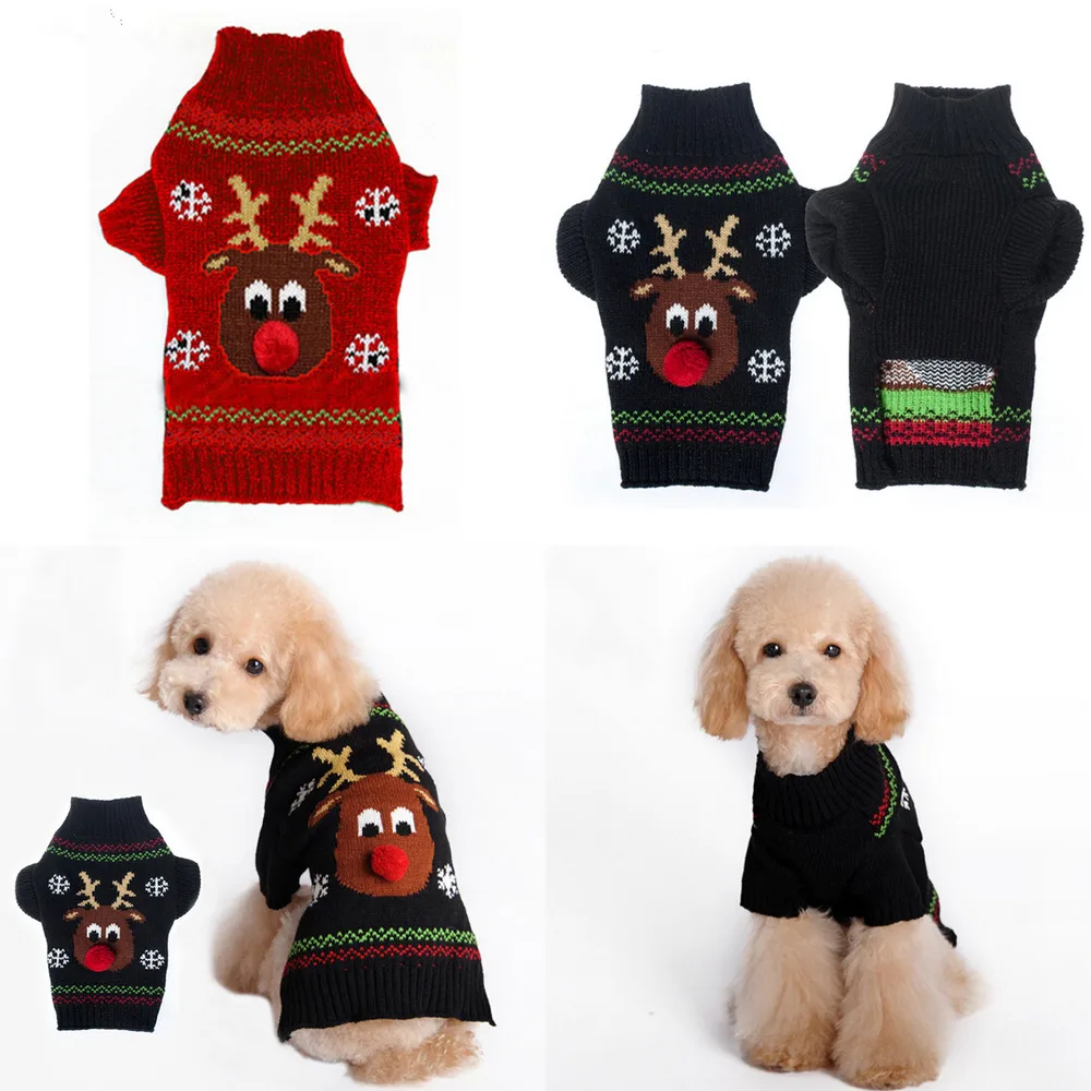 

Рождественская Одежда для собак, зимняя стандартная одежда, вязаная одежда, одежда для кошек и щенков, Рождественский костюм для домашних ж...