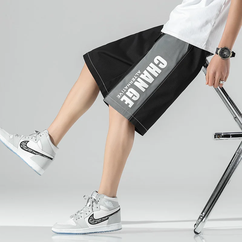 

2021Summer Casual Shorts Men Loose Five-Point pants Sports Shorts Loose Straight Casual Pants Polyester Short Pants Oversize 5XL