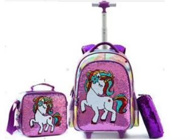 Детский Школьный рюкзак на колесиках для девочек, рюкзак на колесиках для начальной школы, рюкзак-тележка, сумка на колесиках