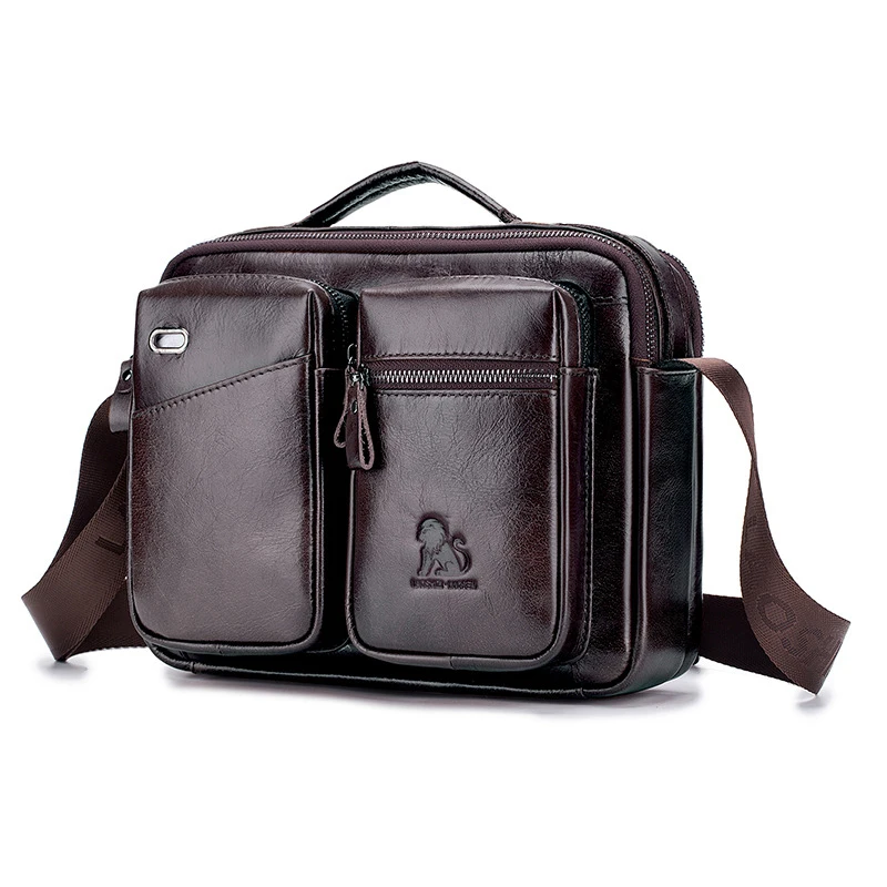 

Vintage Genuine Leather Briefcase for Men Handbags Messenger Shoulder Bag Travel Tote Laptop Bags Business Crossbody Gifts