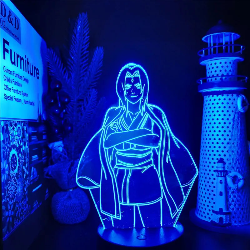 Детский светодиодный ночник в стиле аниме Tsunade Naruto для спальни украшение дома 3D