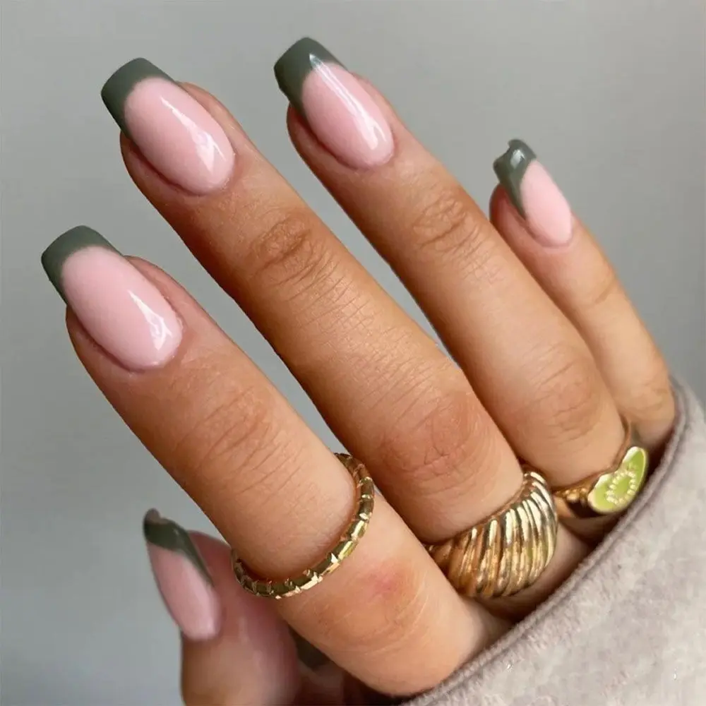 

2021 24pcs Detachable Taro Mud Purple Pearl False Nails Wearable Fake Nails Full Cover Nail Tips press on nails fake nail with