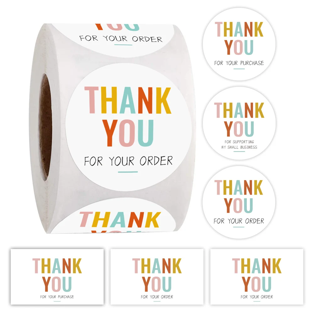 

500Pcs Thank You Stickers Seal Labels Rolls For Small Business Decor Thank You Cards For Business Labels Packaging Insert Parcel