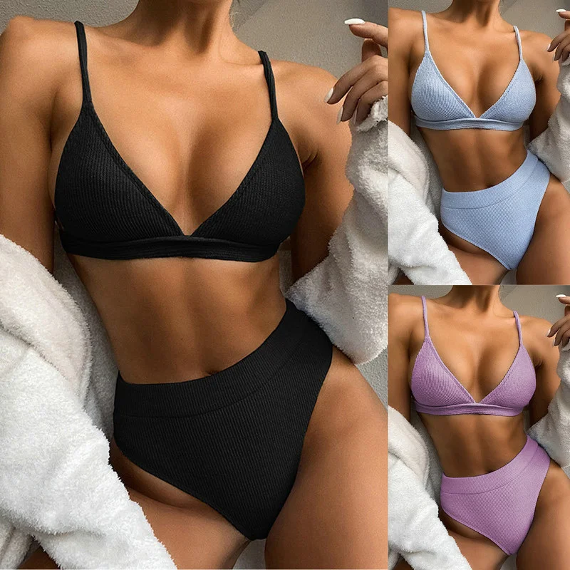 

Bathing Suit Women 2021 New Sexy Bikinis Women Solid Swimsuit Push-Up Brazilian Bandage Bathing Suits Lady Summer Swimwear y10