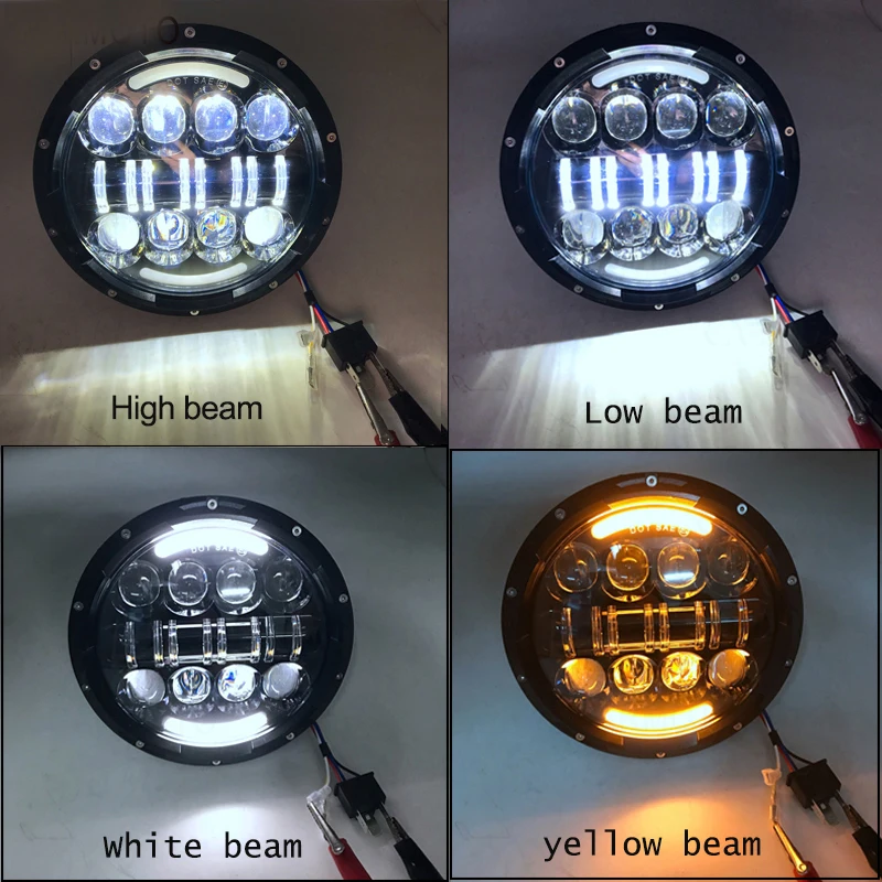 H4 7 дюймовый светодиодный светильник с пара 4 'ཚ Вт передний бампер
