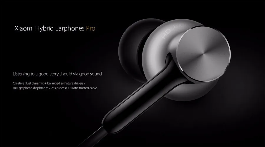 Xiaomi Hybrid-Pro Три драйвера HIFI Graphene наушники провода с микрофоном для iPhone/Android