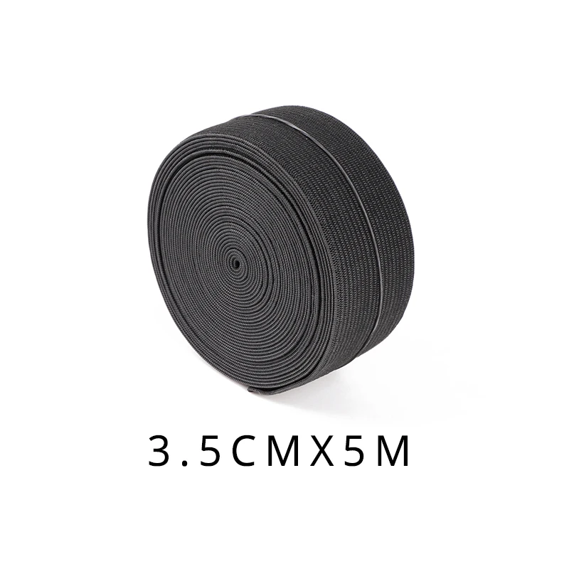 3.5cm width 500cm 5 метров Ширина 1,5-4 см черная эластичная лента для париков спандекс Пояс отделка шитье/лента одежда гибкий швейный материал эластичные ленты для париков - Цвет: 3.5cm width 500cm