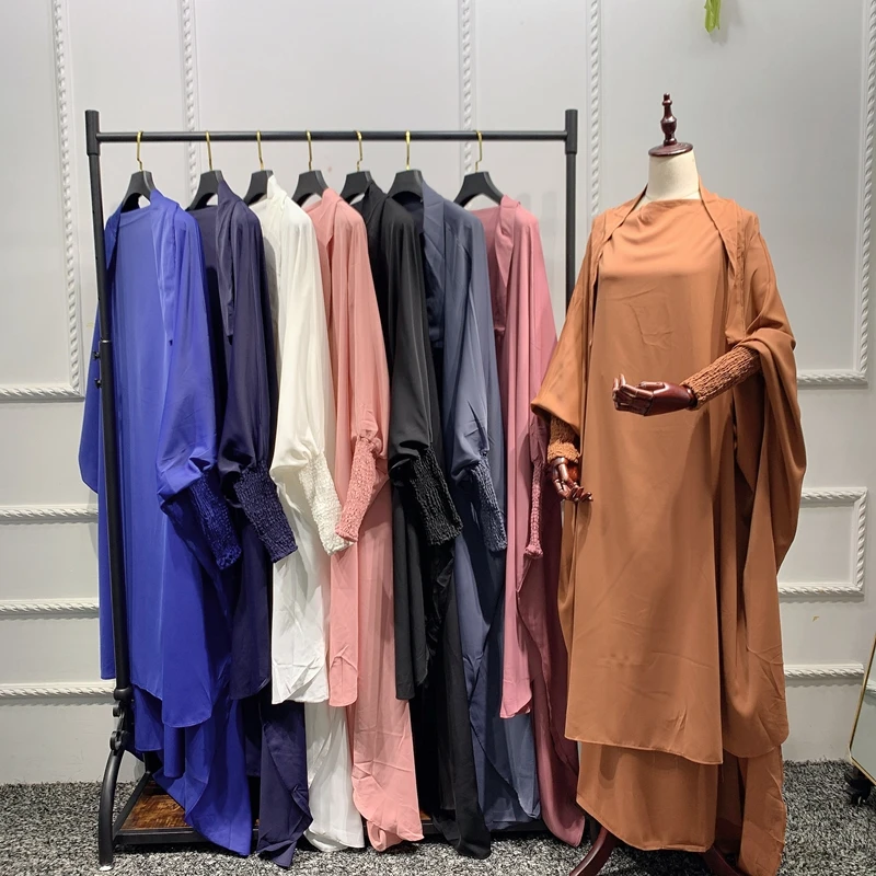 Eid модное платье с капюшоном одежда Jilbab Abaya длинное Khimar полным покрытием