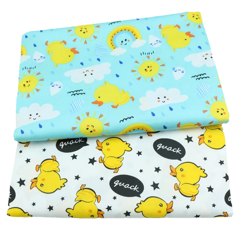 Новое поступление светильник зеленый хлопок твил ткань с изображением утки