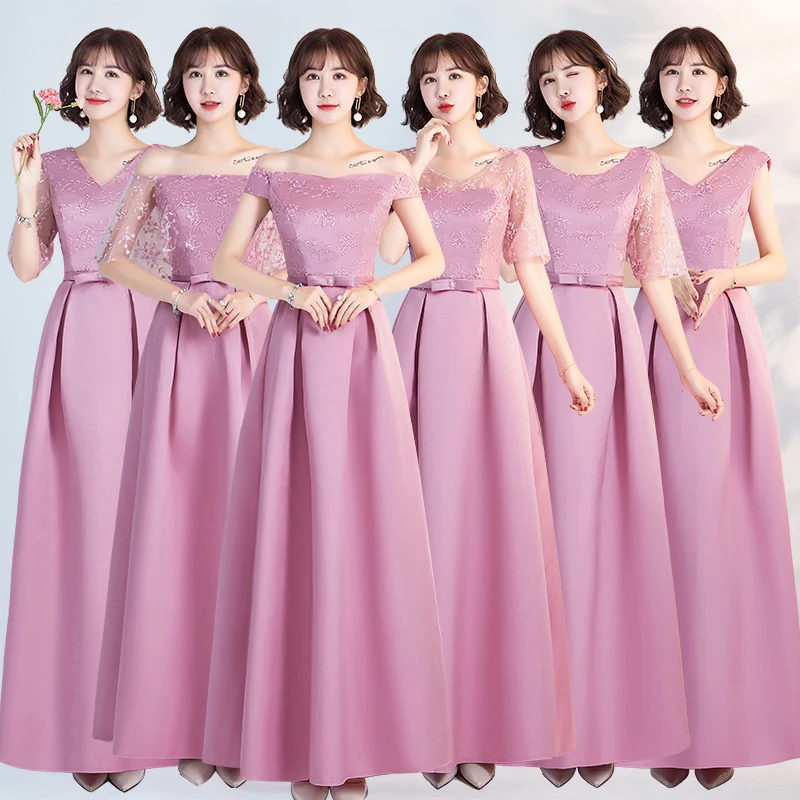 ТРАПЕЦИЕВИДНОЕ розовое платье подружки невесты элегантное Vestido Azul Marino для