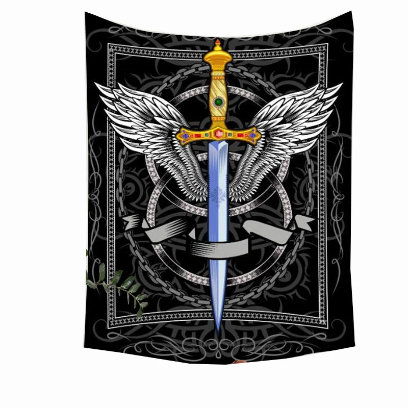 

Готический гобелен sward, Крыло ангела, настенное украшение, одеяло с черепом, богемный настенный лист