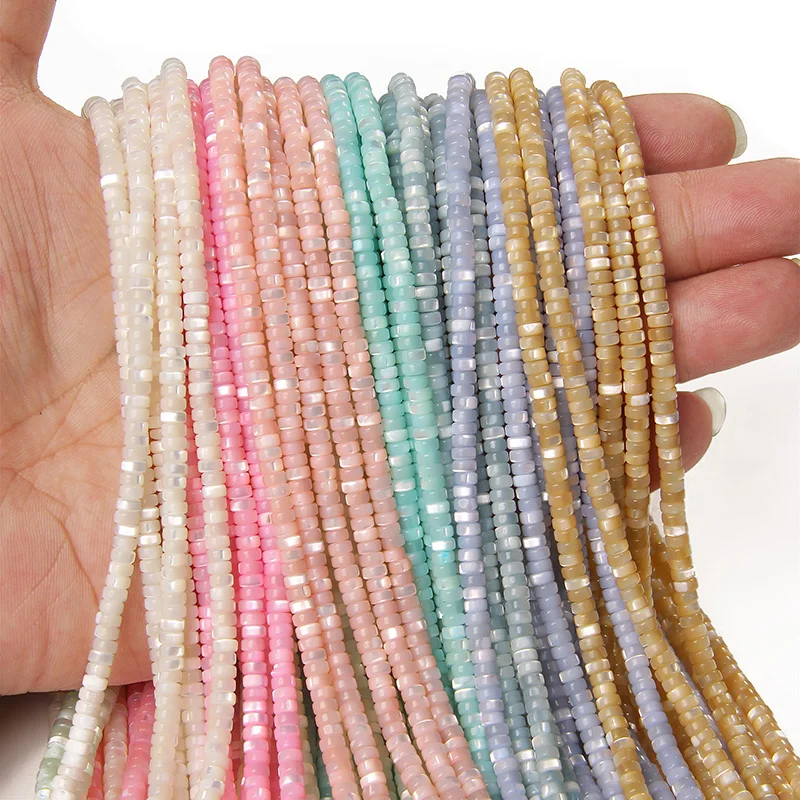 Натуральные бусины Heishi маленькие в форме груши окрашенные Круглые для