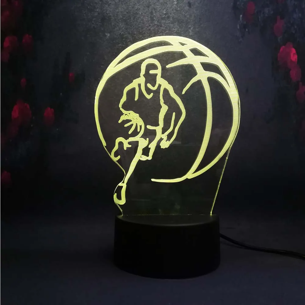 Захватывающие спортивные баскетбольные RGB светодиодные лампы 3D ночник