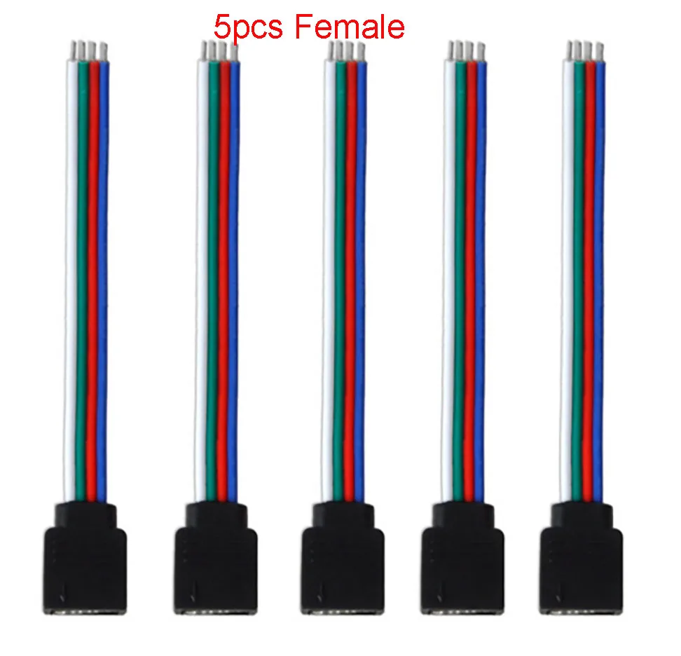 5 шт. гнездо + штекер 4-контактный разъем для цветных полосок RGB SMD5050 | Строительство
