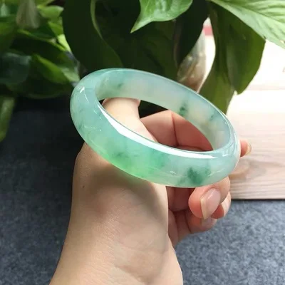 

Zheru ювелирные изделия из натурального Мьянмы jadeite 54-64 мм ледяной двухцветный браслет элегантные принцессы ювелирные изделия лучший подарок