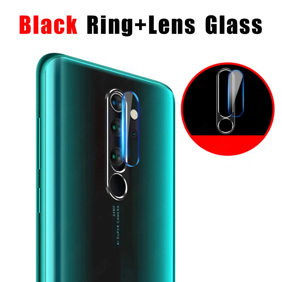 Black Ring Glass Для Xiaomi Redmi Note 8 7 Pro Чехол на Xaomi Redmi Note 7 Note8 K20 Pro крышка Закаленное стекло Защита для экрана камеры+ бампер кольцо - Цвет: Black Ring Glass