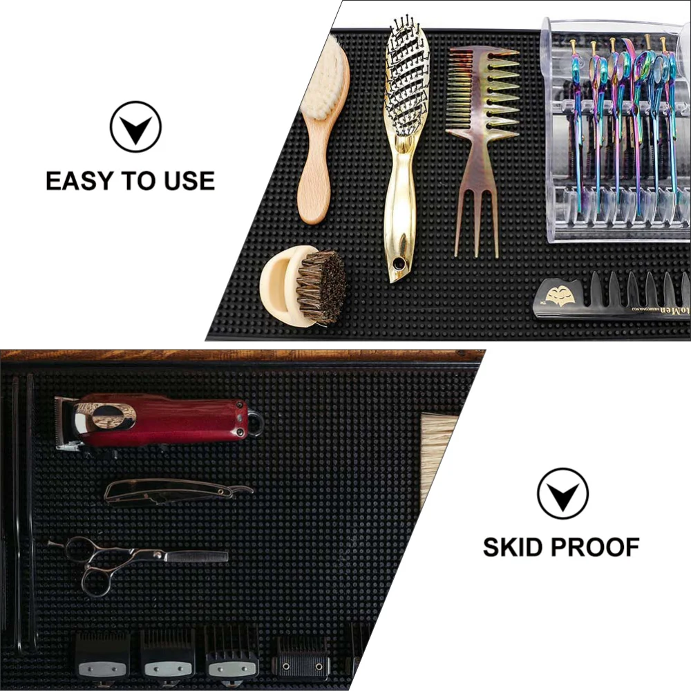 

1Pc Hairdressing Tools Skid-proof Mat Haircut Tool Storage Mat for Barber(Black)